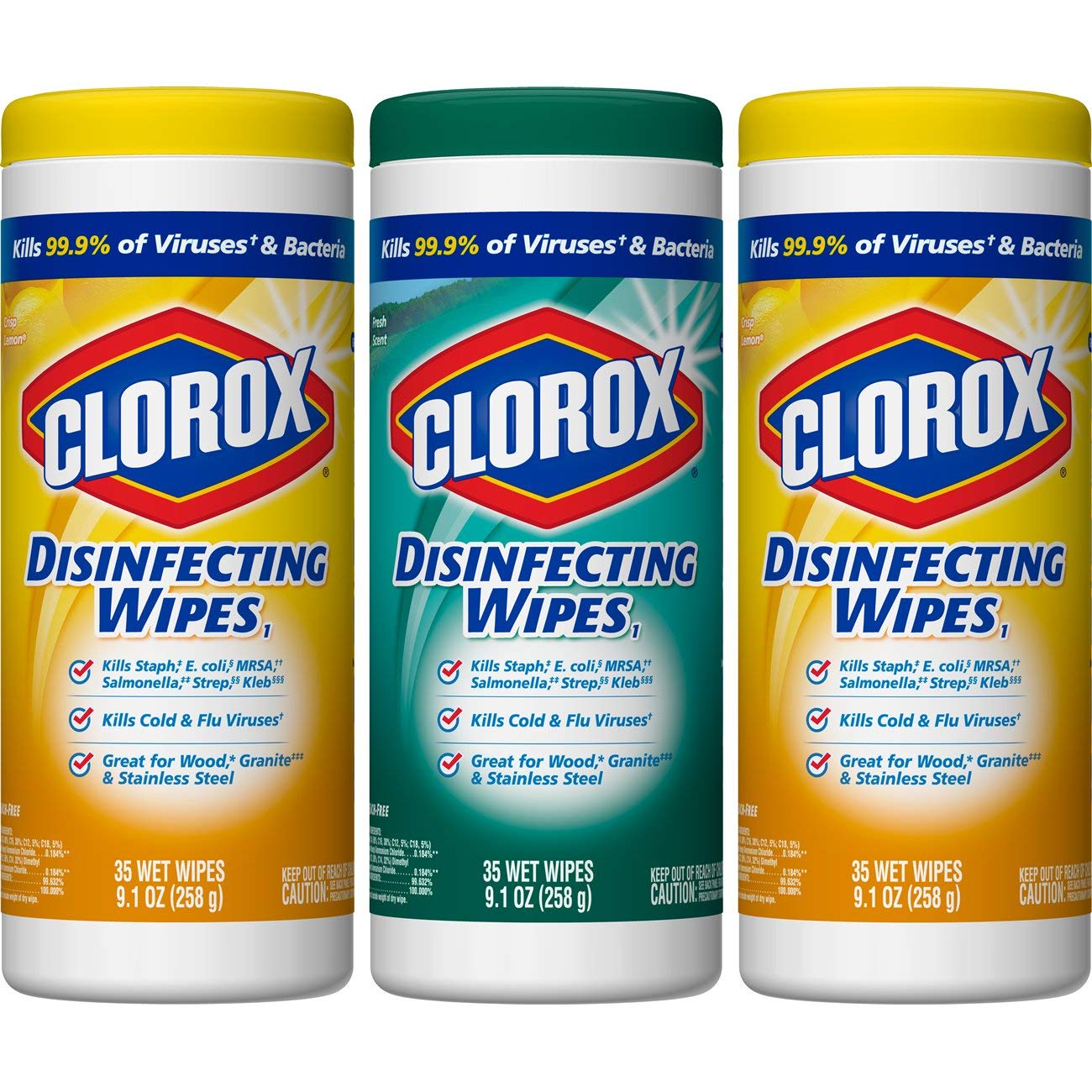 Clorox Disinfecting Wipes Value Pack, Crisp Lemon and Fresh Scent 35