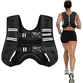 KUKZO Weighted Vest Woman, 6/8/12/16/20/25/30 Lb Unisex Reflective Strength Training Weight Vest For Running, Jogging, Cardio & Workouts