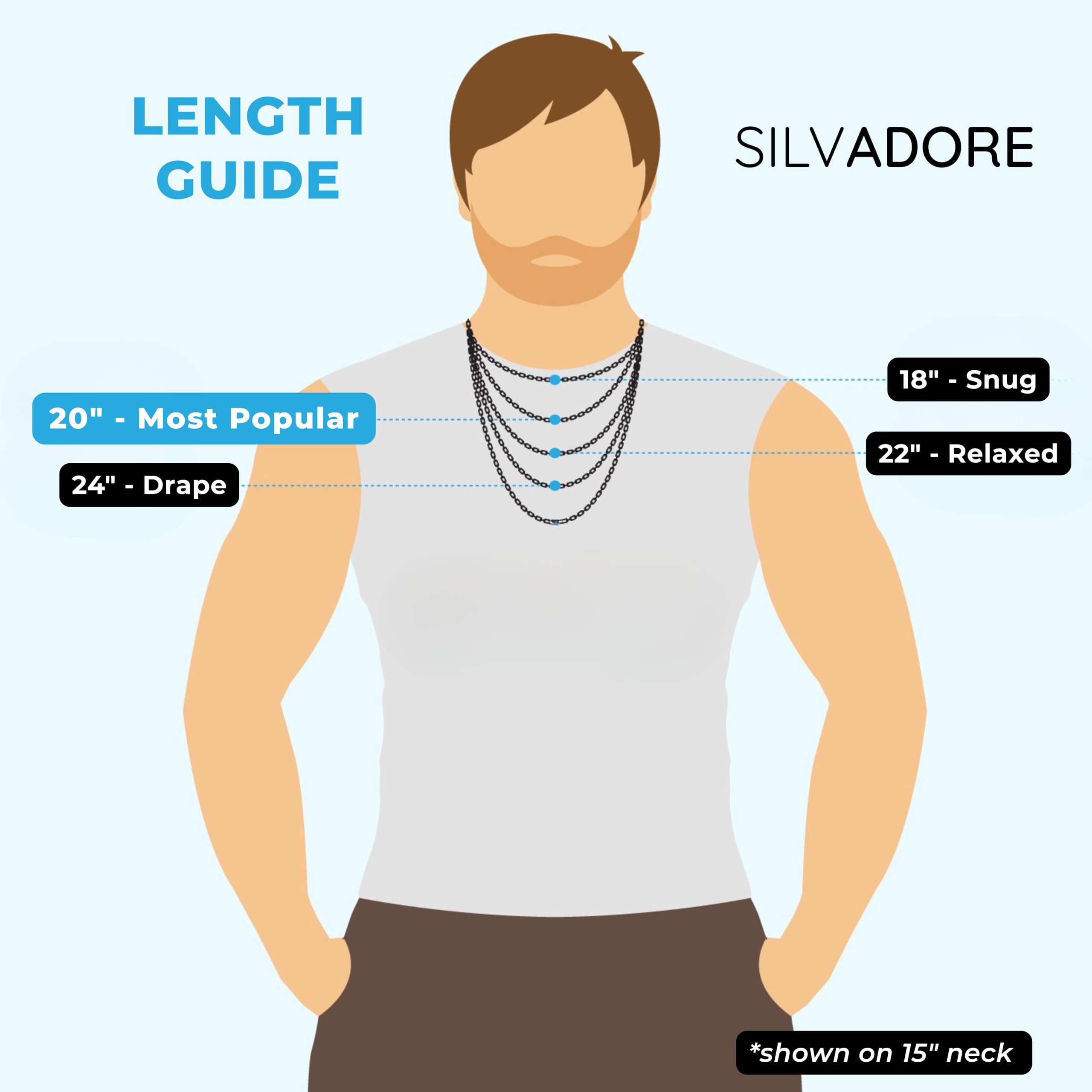 Silvadore Silver Cuban Link Chain for Men Necklace (9mm) - 925 Silver Plated Stainless Steel Chain for Men - Thick, Flat, Non-Tarnish & Waterproof Jewelry - GIFT-READY - (18/20/22/24 inch)