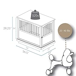 Casual Home Wooden Large Pet Crate, End