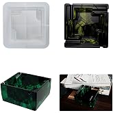 1 Pcs Large Heavy Ashtray Resin Mold Storage Box Silicone Molds Epoxy Resin Square Shaped Ashtray Ash Tray Suitable for Cigarette Ash Holder for Home, Handmade DIY Making Decor Art Crafts