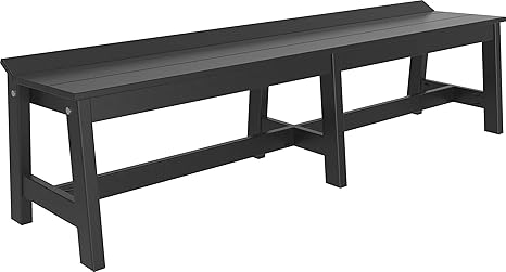 Amazon Com Luxcraft Cafe Poly Dining Bench Recycled Plastic Outdoor Backless Bench 72 Earthtone Black Kitchen Dining