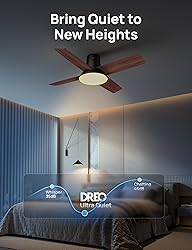 Dreo Ceiling Fans with Lights and Remote, 44 inch