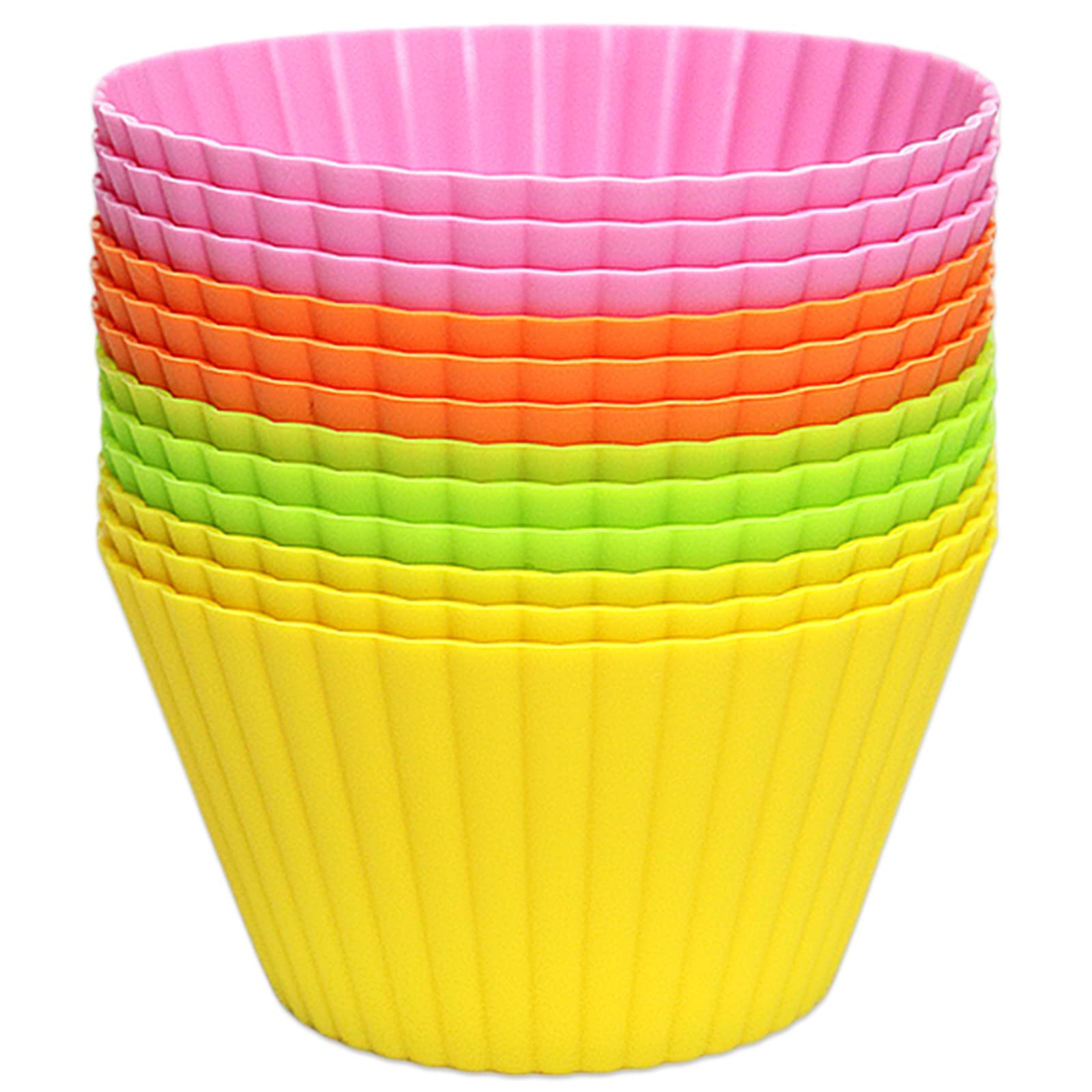 Goalfly Large Silicone Cupcake Cases, 12 Pack Reusable Non-Stick Muffin Cases, 3.5 Inch Cupcake Holder Moulds for Baking, Oversized, Easy to Clean