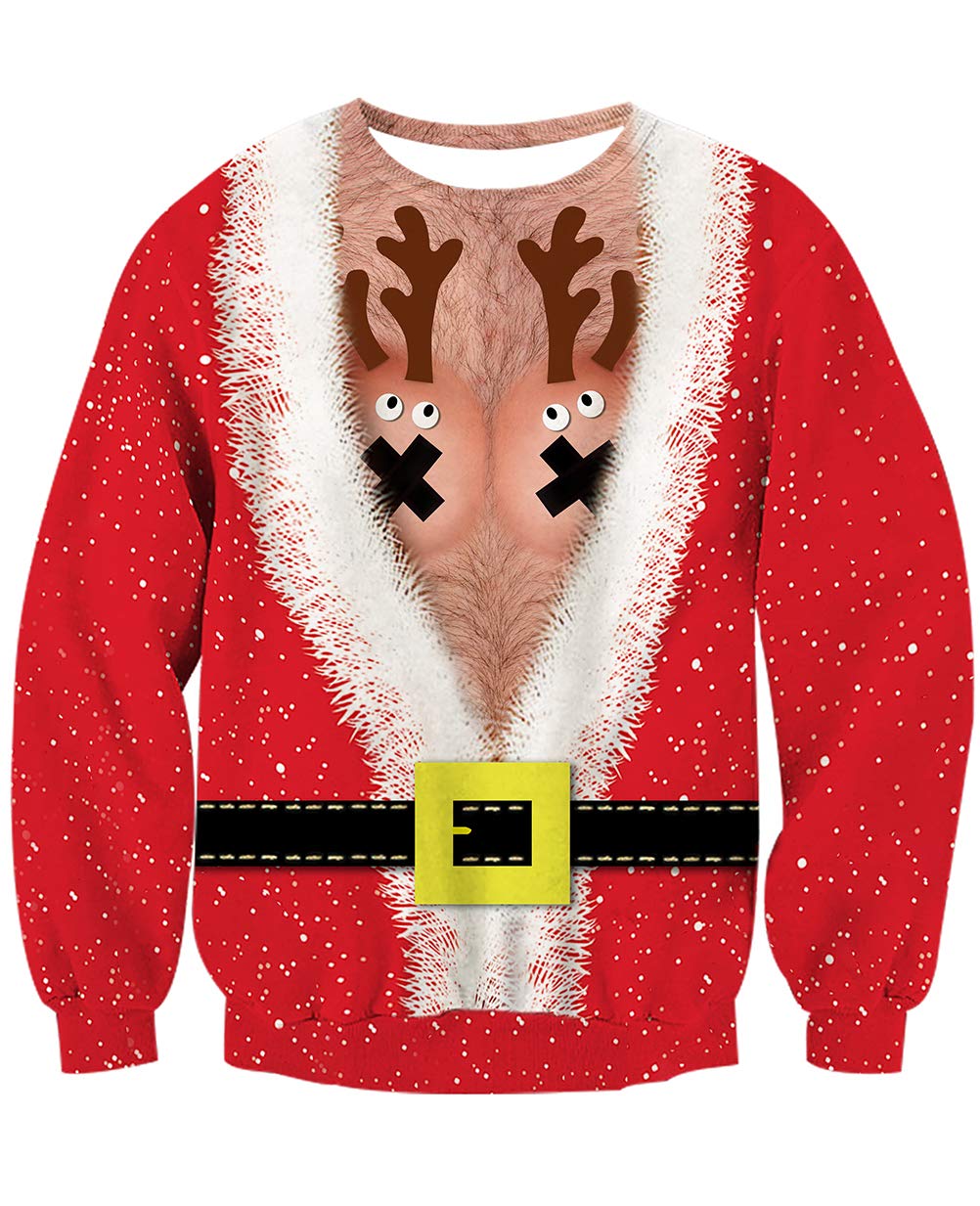 NEWISTAR Pullover for Men Ugly Christmas Funky Muscle Graphc Xmas Jumpers Tops M