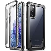 Poetic Guardian Series for Samsung Galaxy S20 FE 5G Case (2020 Release), Full-Body Hybrid Reinforced Shockproof Protective Rugged Clear Bumper Cover Case with Built-in-Screen Protector, Black/Clear