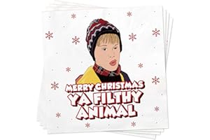 Funny Christmas Cocktail Napkins, 50 Pack Holiday Disposable Paper Napkins, Home Alone Christmas Dinnerware Table Decorations