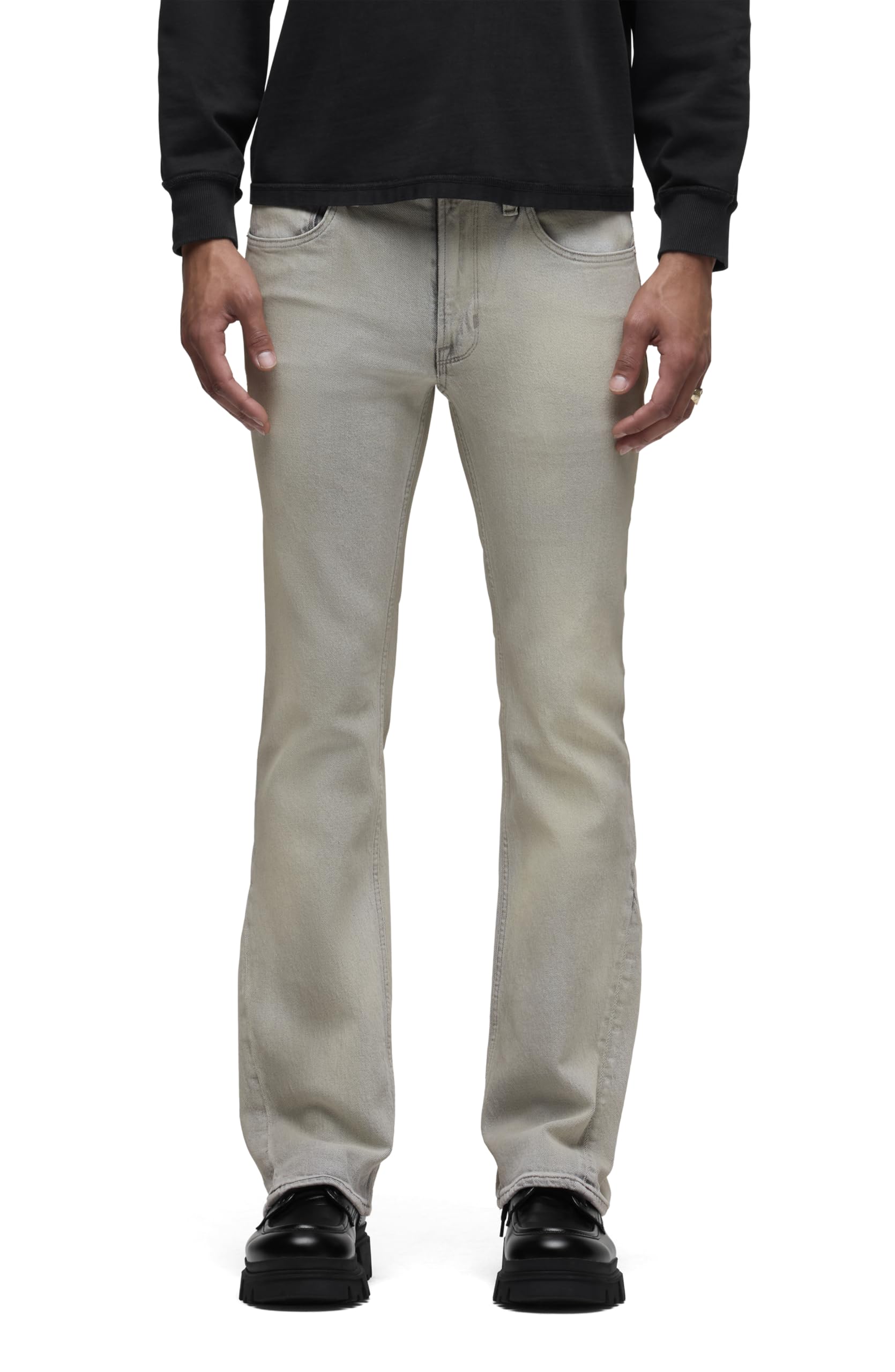 Hudson Men’s Walker Kick Flare, Chalk Mist, 30
