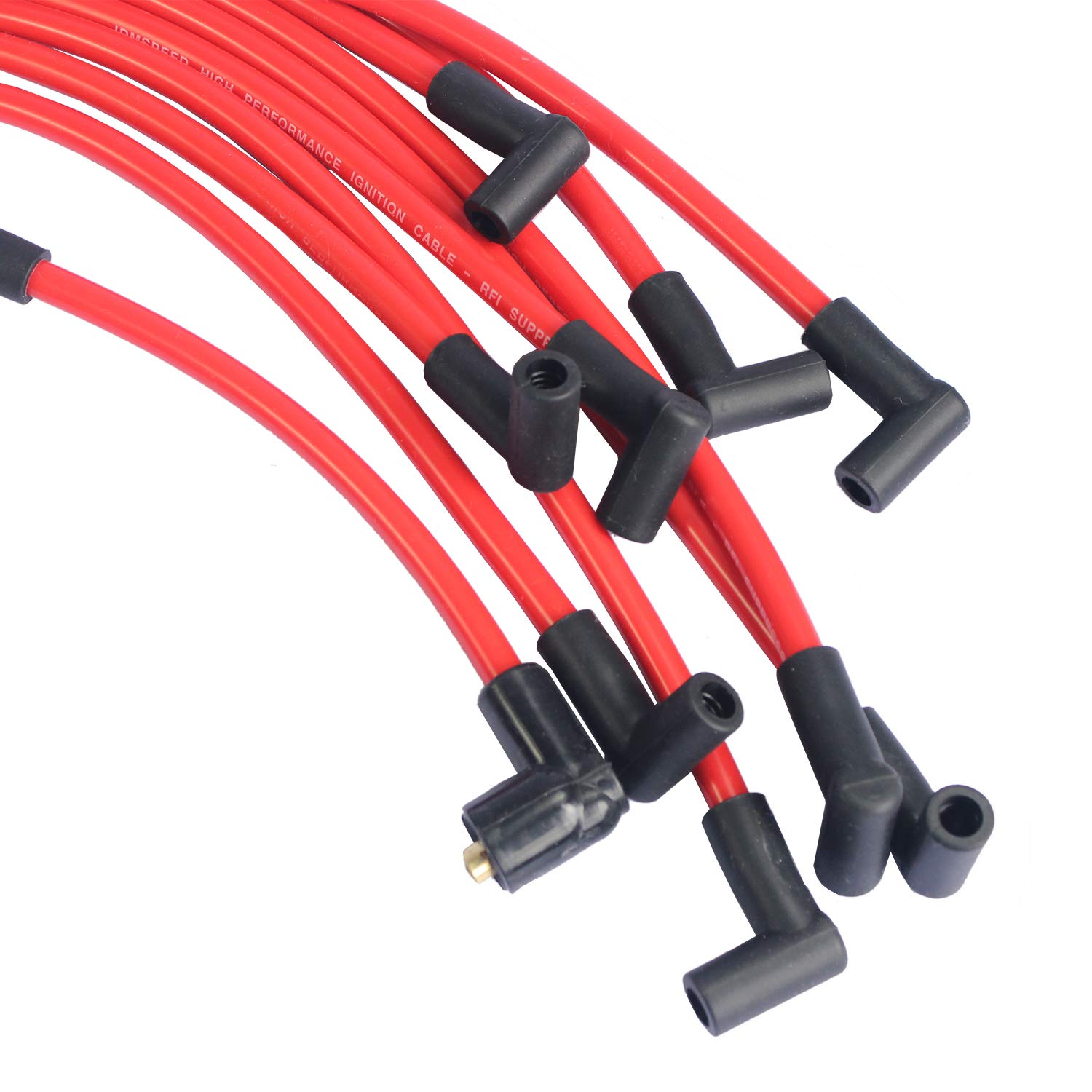 JDMSPEED New Red 10.5mm Racing Spark Plug Wires Set For Ford 5.0L 5.8L