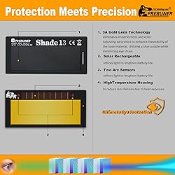 Gold Shade 13 2x4 1/4 Auto Darkening Welding