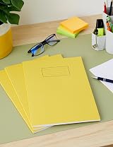 Silvine Exercise Book Ruled with Margin A4 Yellow Pack of 10 view 2