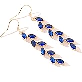 GAOKOXI Cubic Zirconia Wedding Earrings for Bridal Bridesmaid Rhinestone Dangle Earrings Crystal Drop Earrings for Women Prom Party Jewelry Gifts