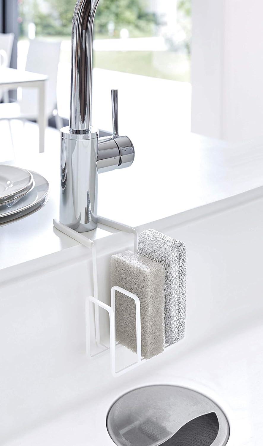 山崎実業Yamazaki蛇口にかけるスポンジホルダー 3連 プレート