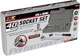 PERFORMANCE TOOL W1173 40pc SAE Metric Socket Set 1/4 3/8 Drive Chrome Vanadium view 9