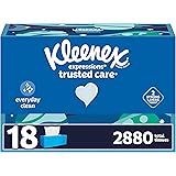 Kleenex Expressions Trusted Care Facial Tissues, 18 Flat Boxes, 160 Tissues per Box, 2-Ply (2,880 Total Tissues), Packaging M