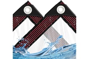 WAVVDIKUL Clear Tarp - Waterproof - with Grommets Small 4x6ft for Garden, Tarpaulin Transparent of Patio/Firewood Rain Plastic Tarps, Chicken Coop Cover/Dog Kennel Roof Canopy Outdoor