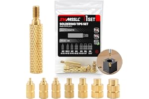 ZWMSSLL Heat Set Insert Tips 8Pcs/Soldering Tips for Thread Inserts M2M2.5M3M4M5M6M8#2-56#4-40#8-32#10-24 1/4", Compatible with T18 ST 900M FX888D FX600 WLC100 Irons- Press Tool for Plastic3DPrinterComponents
