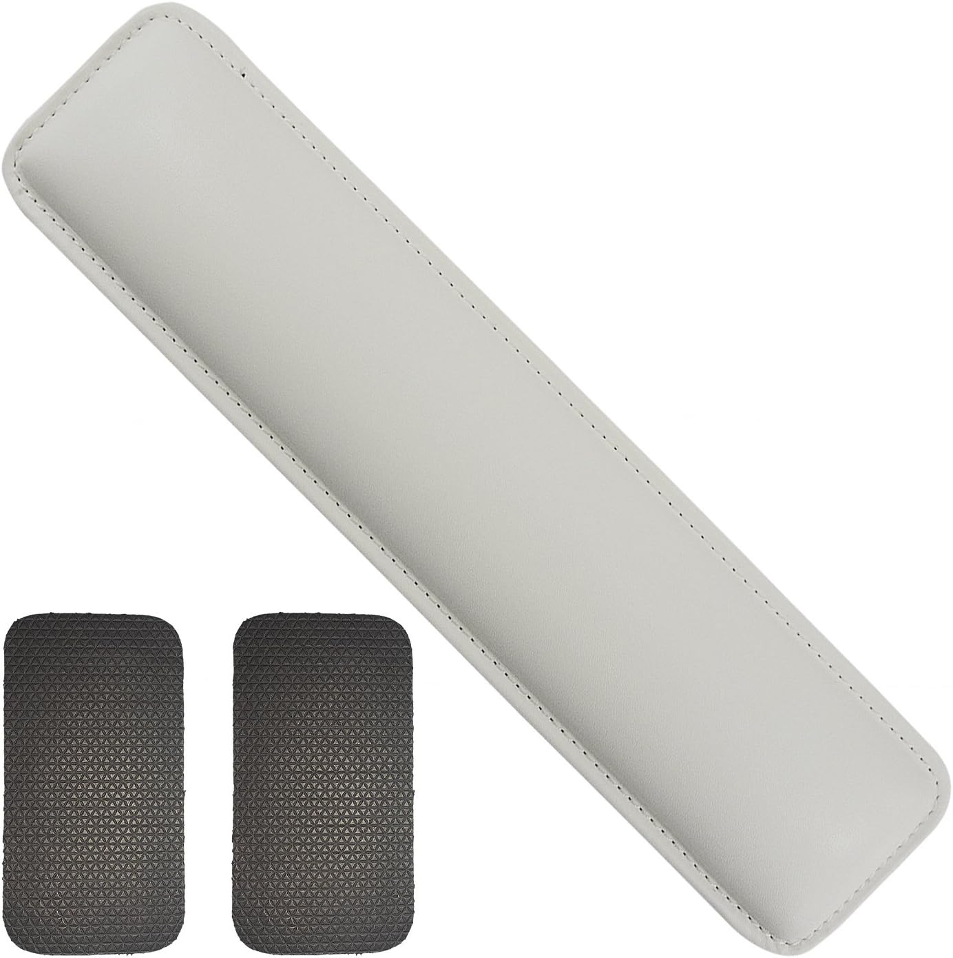 Rancco® Leatherette Keyboard Wrist Rest with Non-Skid Mat, 14.5" Stitched Edge Soft Gaming Mouse Wrist Cushion Pad filled with Memory Foam for Notebook/ Desktop, Suit for Offices, Home(White)