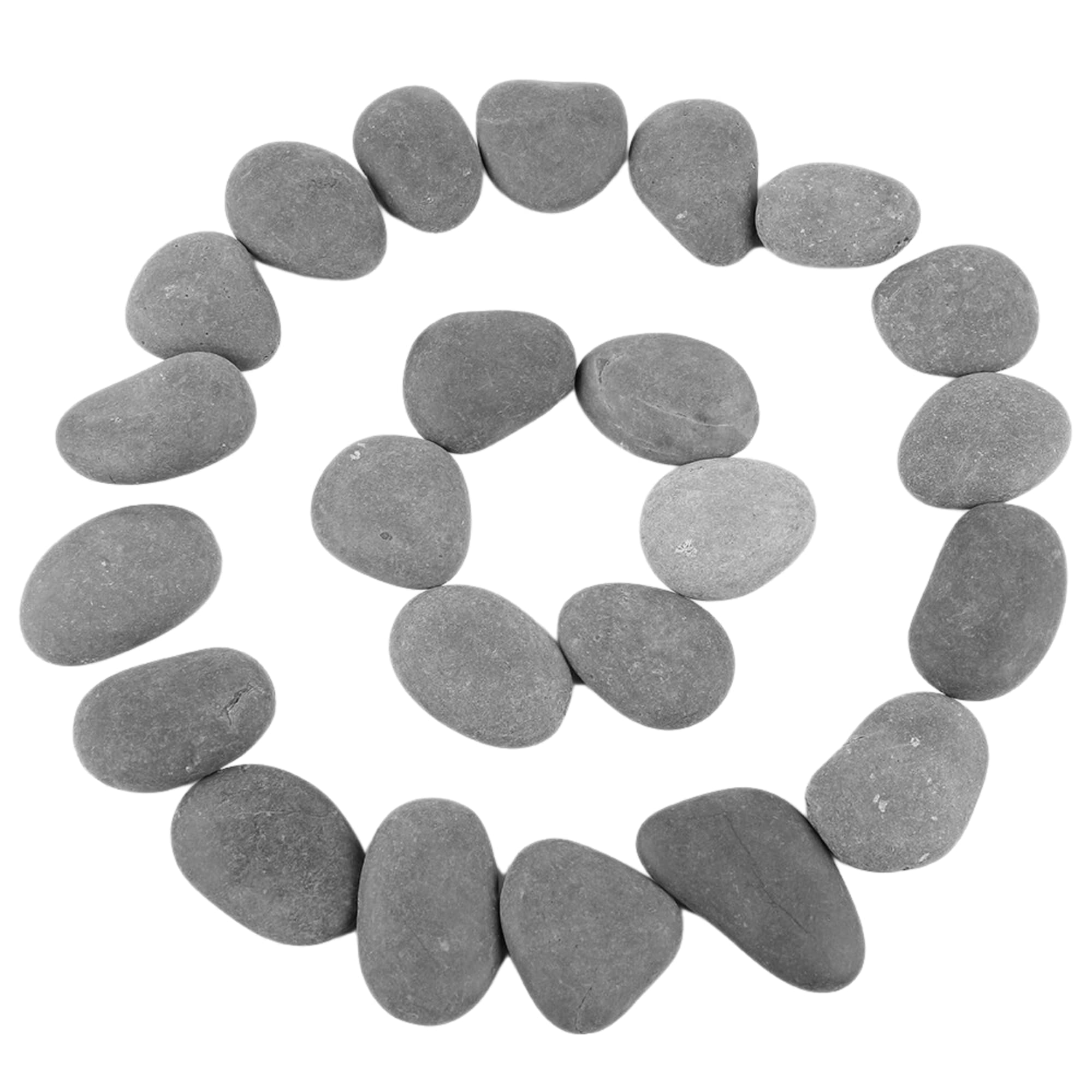 ROCKIMPACT 24 Large Painting Rocks Dark Gray Beach Pebbles, Natural River Rocks with Smooth Surface for Arts and Crafts, 5-8 cm