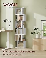 VASAGLE 6-Tier Bookshelf 24x40x191 cm Room Divider Matte White LBC461W01 view 3