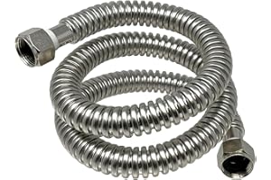 PROCURU 1-Pack 3/4" FIP x 48" (4Ft) Stainless Steel Water Heater Flex Connector, Certified Safe (6WAA48-1P)