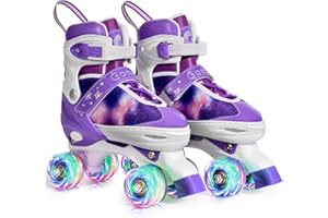Gonex Roller Skates for Girls Kids Boys Women with All Light Up Wheels，Adjustable Rollerskates for Beginners Toddler Youth, Gift for Indoor Outdoor