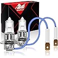 WinPower H3 Halogen Fog Light Bulb, Super Bright Warm White 55W 4300K Car High Beam Headlight Replacement Lamp, Pack of 2
