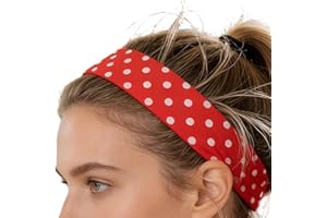 Shakven Headbands for Women,Non-Slip Soft Stretchy Red Wrap - Elastic Headbands for Women | for Yoga Spa Makeup Washing Face 