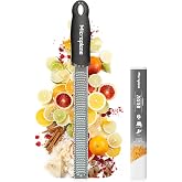 Microplane Premium Classic Series Zester 18/8, Black - Lemon Zester &amp; Cheese Grater &amp; Vegetable Grater - Citrus, Parmesan Cheese, Garlic, Ginger, Nutmeg, Chocolate - Stainless Steel Grater