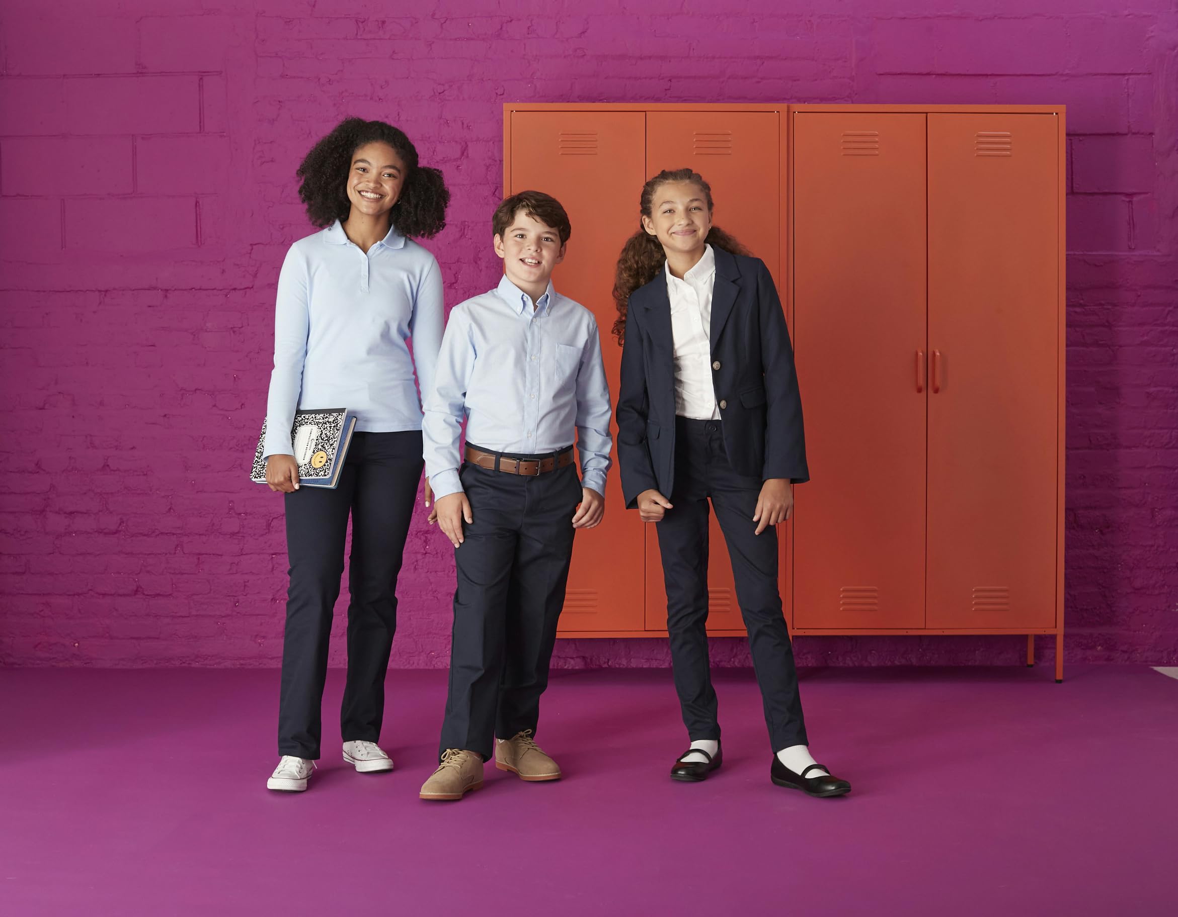 French Toast Girls' Fitted Wrinkle-Resistant Long Sleeve Oxford Shirt