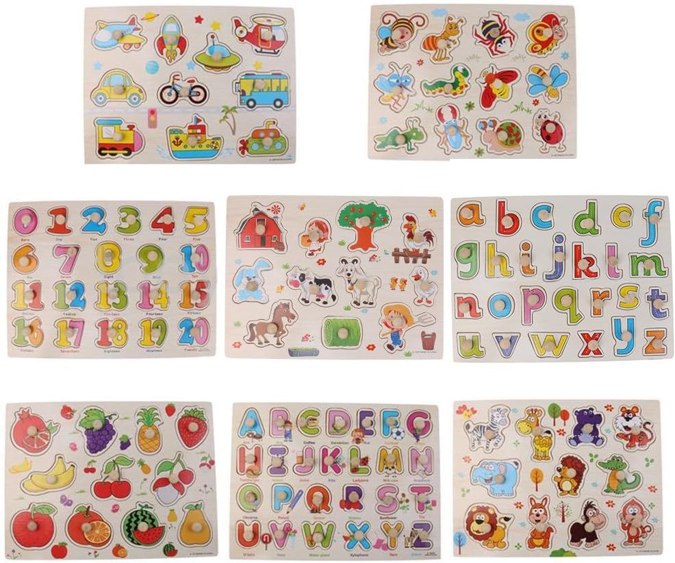 Catkoo Alphabet Numbers Wooden Peg Puzzles Baby Toddler Preschool Educational Toy Gift,Perfect Training Children's Intelligence Gifts Alphabet #1