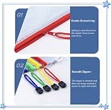 ojussa A4 Plastic File Wallets 5Pcs Zipper Bags PVC Waterproof Folder view 4