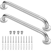 2 Pack 24 Inch Grab Bars for Bathtubs and Showers, Anti Slip Shower Grab Bars Stainless Steel Shower Handle Toilet Handicap Elderly Senior Assist Bathroom Saft Handle