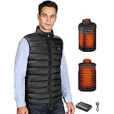 WUEAOA Heated Vest for Men with 7.4V 10000mAh Battery Pack, Gifts for Men, Rechargeable Men's Heated Vest, Gifts for Him