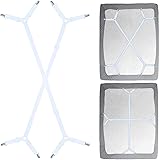Sheet Fasteners Suspenders Holder Strap - Adjustable Crisscross Elastic Band Flat Fitted Sheet Holder Fasteners Grippers Whit