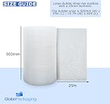 Globe Packaging Large Bubble Wrap 500mm x 25m Large Bubbles 20mm view 2