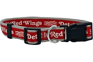 Pets First NHL Detroit RED Wings Collar for Dogs & Cats, Large. - Adjustable, Cute & Stylish! The Ultimate Hockey Fan Collar!