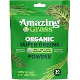 Amazing Grass Super Greens Booster Smoothie Mix, Spirulina, Moringa, 30 SRV | Greens Powder Smoothie Booster with Spirulina, 