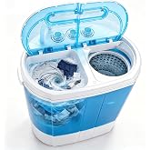 ZenStyle Portable Washer Compact Twin Tub 9.9 LB Mini Top Load Washing Machine Washer/Spinner w/ 6.57 FT Inlet Hose