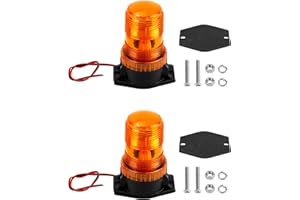 QWORK Amber Led Strobe Lights, Warning Emergency Flashing Beacon Lights for Trucks, Cars, Bus, Tractor, Mower, ATV, Golf Cart