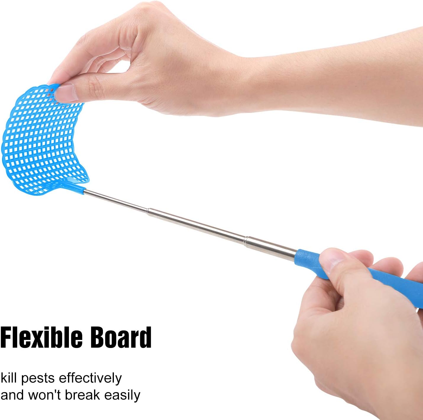 STUHAD 5 Pack Retractable Fly Swatters, with Extended Handles, Durable Retractable Handles, Fly Swatter Heavy Duty Set, for Home, Classroom and Office, 5 Colors: Garden & Outdoor