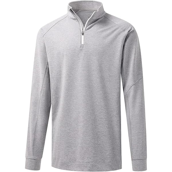 DEOLAX Mens Quarter Zip Pullover Solid 1/4 Zip Pullover Mens