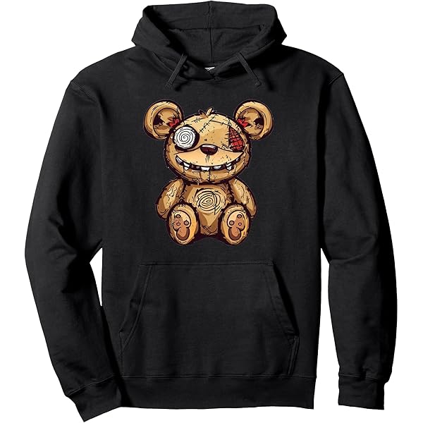 トップス THREE BOUCLE BEAR HOODIE ADLV Three Boucle Bear Black Hoodie | Senikersku