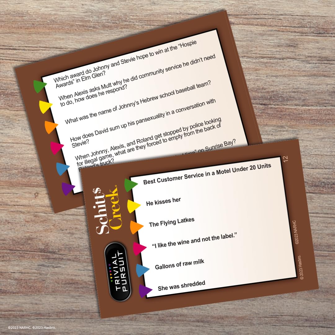 USAOPOLY Trivial Pursuit Schitt's Creek Edition | Trivia Game Questions from Schitt's Creek | 600 Questions & Die in Travel Container | Officially Licensed Schitt's Creek Game