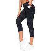 THE GYM PEOPLE Women's High Waist Tummy Control Capris Leggings