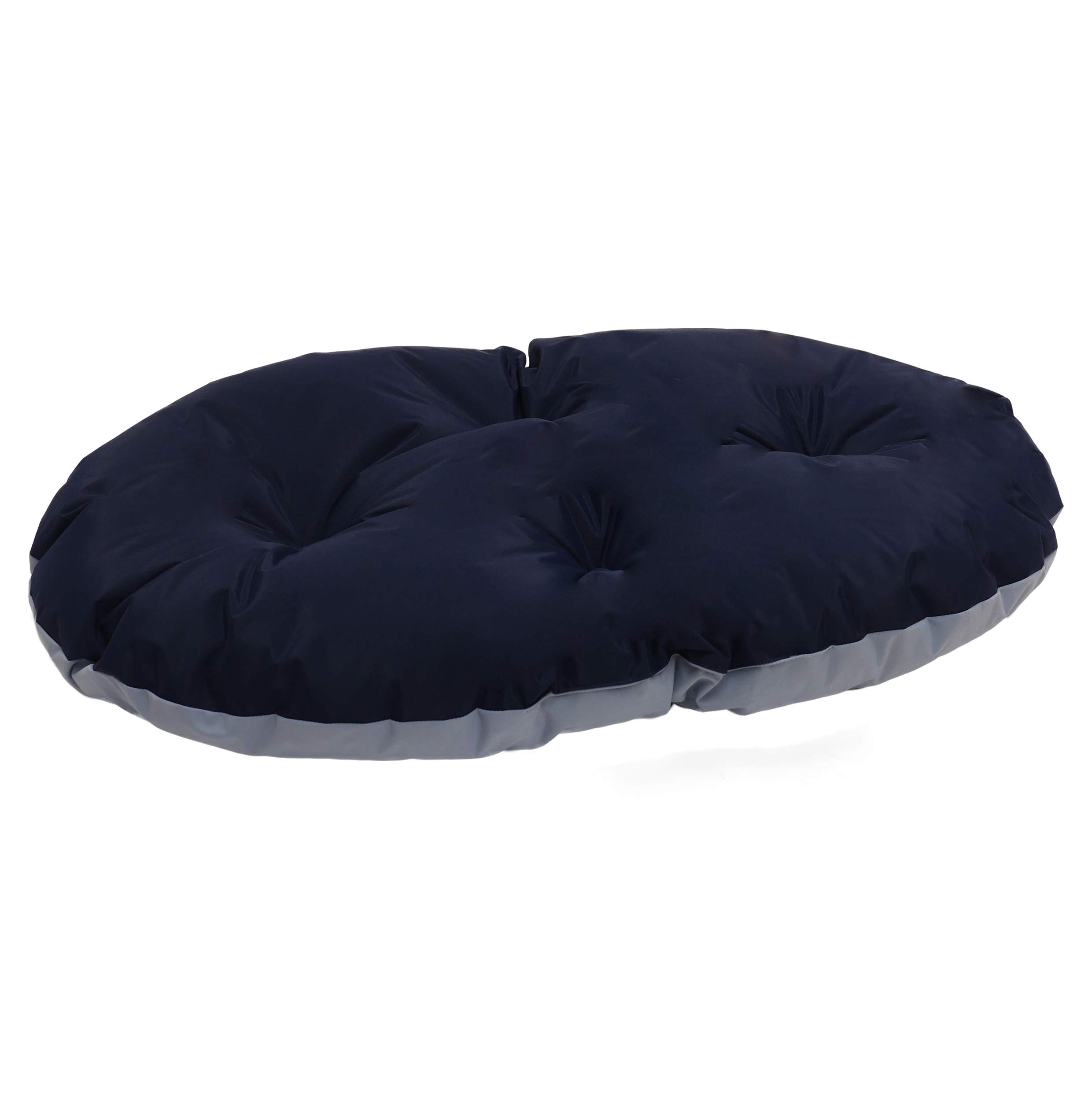 Rosewood Tough & Mucky Oval Dog Mattress – Large, 81cm – Water-Resistant Reversible Blue/Grey Pet Bed Cushion for Dogs – Comfortable and Washable – Dual Sided Design for Year-Round Use