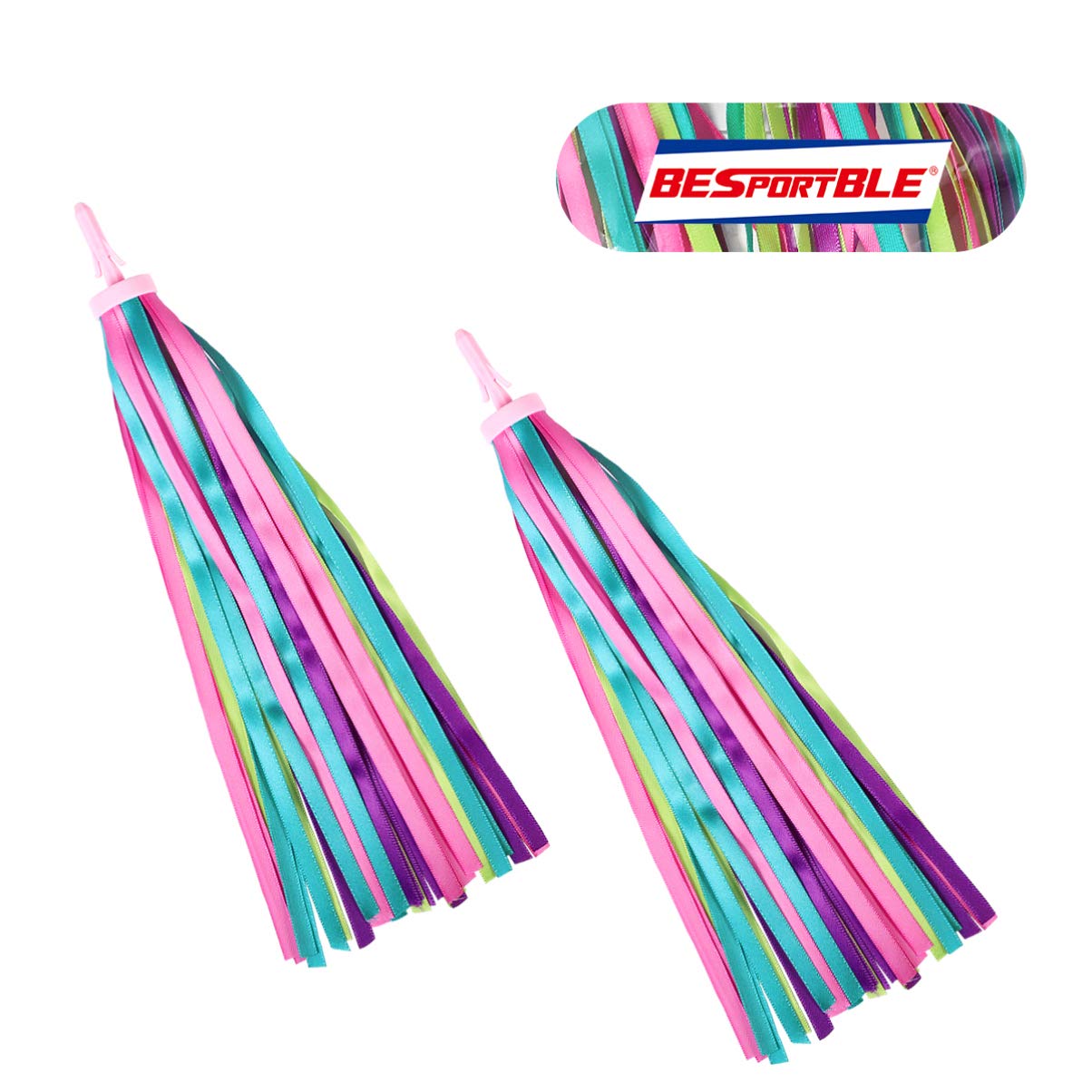 Bike Handlebar Streamers Colorful Bike Streamers Handlebar Ribbons Tassels for Kids Bike Bicycle Baby Carrier Kids Bike Accessories 1Pair