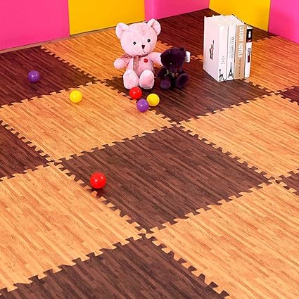 Amazon Com Houtby Wood Texture Puzzle Playmat 6 Tiles Each Tail