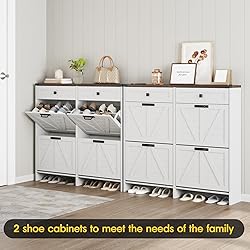 Halitaa Shoe Cabinet with 4 Flip Drawers & 2