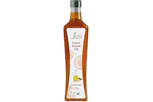 Jiva Organics Organic Sesame Oil 1 Liter Bottle - Ideal for Ayurvedic & Cooking, from Organic Seeds, 100% Natural & Non-GMO